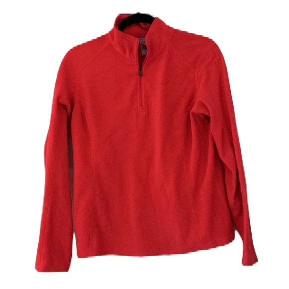 North Face Neon Bright Pink Quarter‎ Zip Pullover Polartec Fleece Jacket Coat - Picture 1 of 13